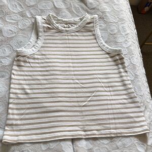 LOFT Striped Tank Top in White & Tan